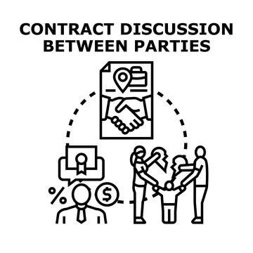 Contract discussion between parties concept vector illustration Stock Illustration