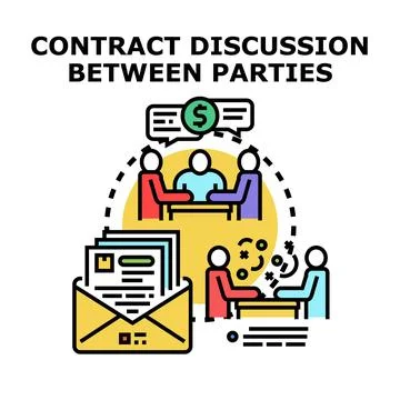 Contract discussion between parties concept vector illustration Stock Illustration