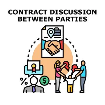 Contract discussion between parties concept vector illustration Stock Illustration