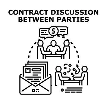 Contract discussion between parties concept vector illustration Stock Illustration