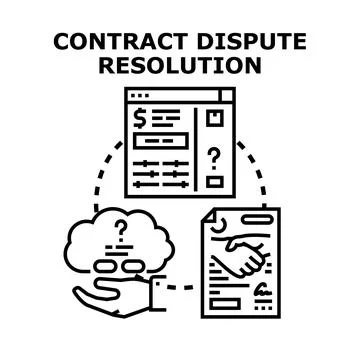 Contract dispute resolution process vector illustration Stock Illustration