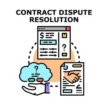 Contract dispute resolution process vector illustration Stock Illustration