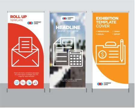 Contract, document &amp; calculator, email roll up Illustrazione stock