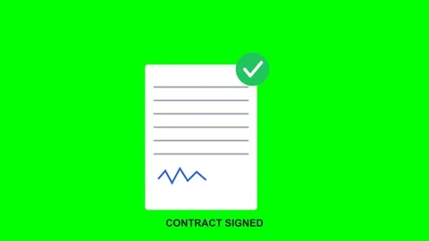 Contract Document Checkmark Sign Animated Motion Graphic Concept Stock Footage 341455933