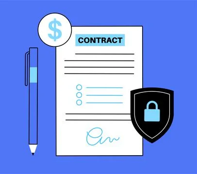 Contract document form Stock Illustration