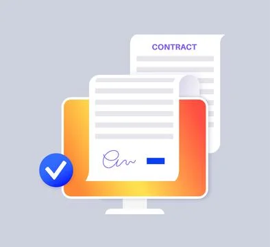Contract document form Illustrazione stock