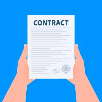 Contract document form. Sign contract. Vector illustration. Stockillustratie