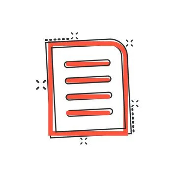 Contract document icon in comic style. Report folder stamp cartoon vector ill Stock Illustration