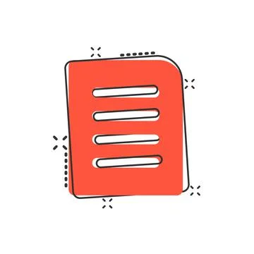 Contract document icon in comic style. Report folder stamp cartoon vector ill Stock Illustration