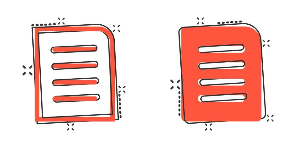 Contract document icon in comic style. Report folder stamp cartoon vector ill Stock Illustration