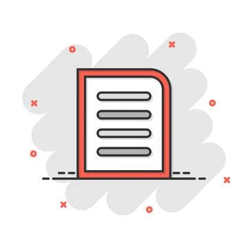 Contract document icon in comic style. Report folder stamp cartoon vector i.. Stock Illustration