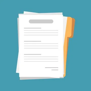 Contract document icon in flat style. Report folder stamp vector illustration Stock Illustration