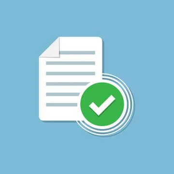 Contract document icon in flat style. Report folder stamp vector illustration Stock Illustration