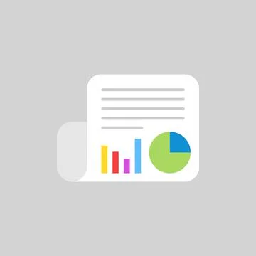 Contract document icon in flat style. Report vector illustration on isolated  Illustrazione stock