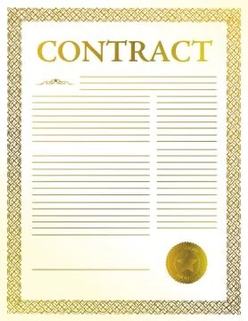 Contract document Illustrazione stock