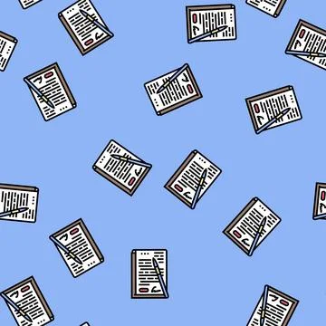 Contract document paper vector seamless pattern Stock Illustration