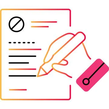 Contract document pen signing outline icon vector Stock Illustration
