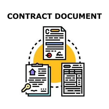 Contract document signing concept with property agreement 스톡 일러스트