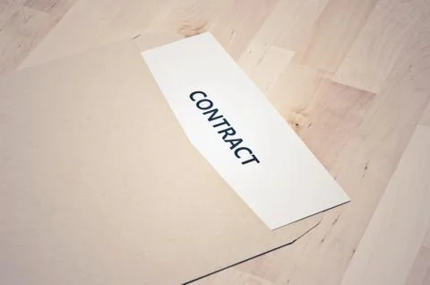 Contract documents and document envelope : Business concept Stock Photos
