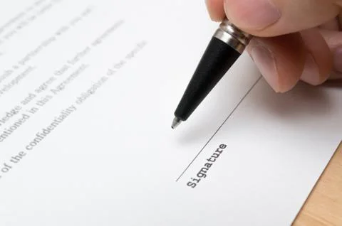 Contract documents: Business concept Stock Photos