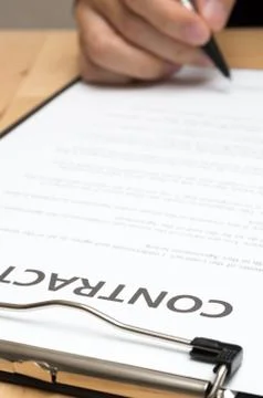 Contract documents: Business concept Stock Photos