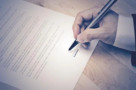 Contract documents: Business concept Stock Photos