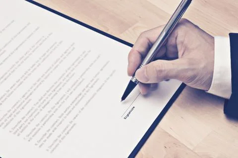 Contract documents: Business concept Stock Photos