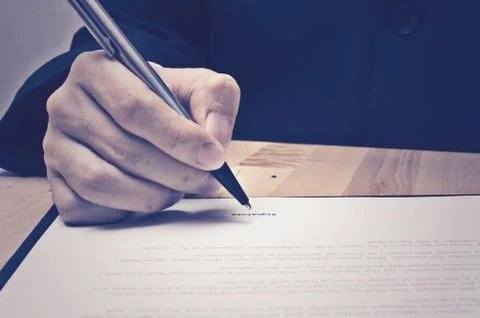 Contract documents: Business concept Stock Photos