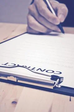 Contract documents: Business concept Stock Photos