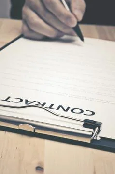 Contract documents: Business concept Stock Photos