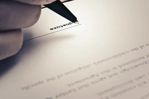 Contract documents: Business concept Stock Photos