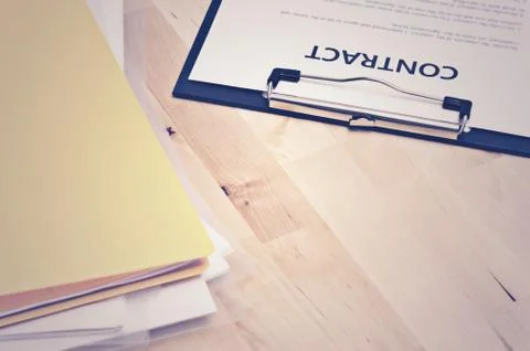 Contract documents: Business concept Stock Photos