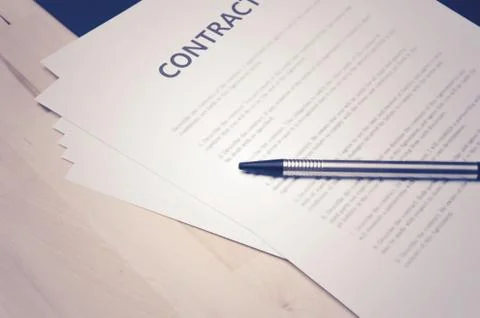 Contract documents: Business concept Stock Photos