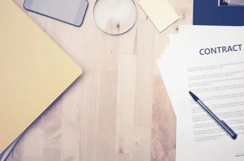 Contract documents: Business concept Stock Photos
