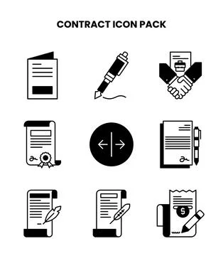 Contract DuoTone Graphics Icons Pack Stock Illustration