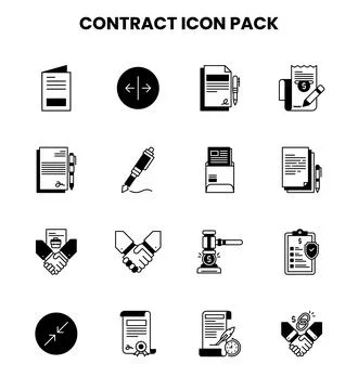 Contract DuoTone Graphics Icons Pack Stock Illustration