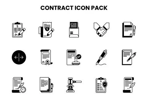 Contract DuoTone Icons Pack Stock Illustration