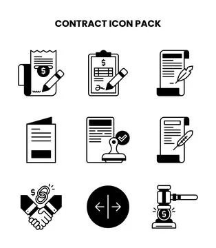 Contract DuoTone Scalable Icons Pack 스톡 일러스트