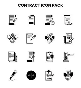 Contract DuoTone UI Icons Pack Stock Illustration