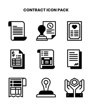Contract DuoTone UI Icons Pack Stock Illustration