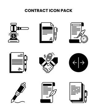 Contract DuoTone Vector Icons Pack Stock Illustration