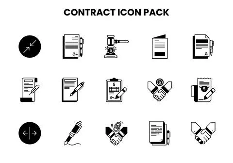 Contract DuoTone Vector Icons Pack 스톡 일러스트