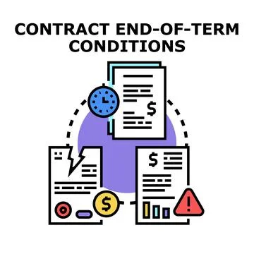 Contract end of term conditions document concept vector Stock Illustration