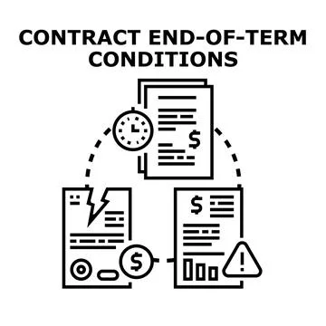Contract end of term conditions document concept vector Stock Illustration