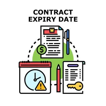 Contract expiry date reminder and agreement terms Stock Illustration