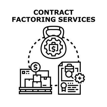 Contract factoring services connecting business financial solutions Stock Illustration