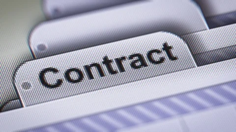 "Contract" on The File. Stock Footage 73483649