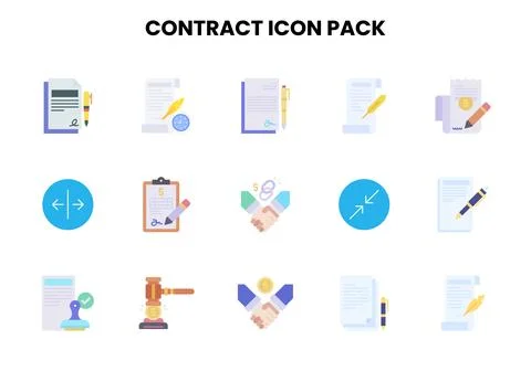 Contract Flat Design Icons Pack イラスト素材