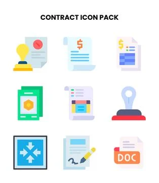 Contract Flat Design Icons Pack イラスト素材