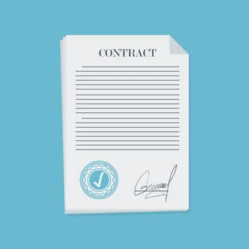 Contract in flat style, business concept, vector 库存插图
